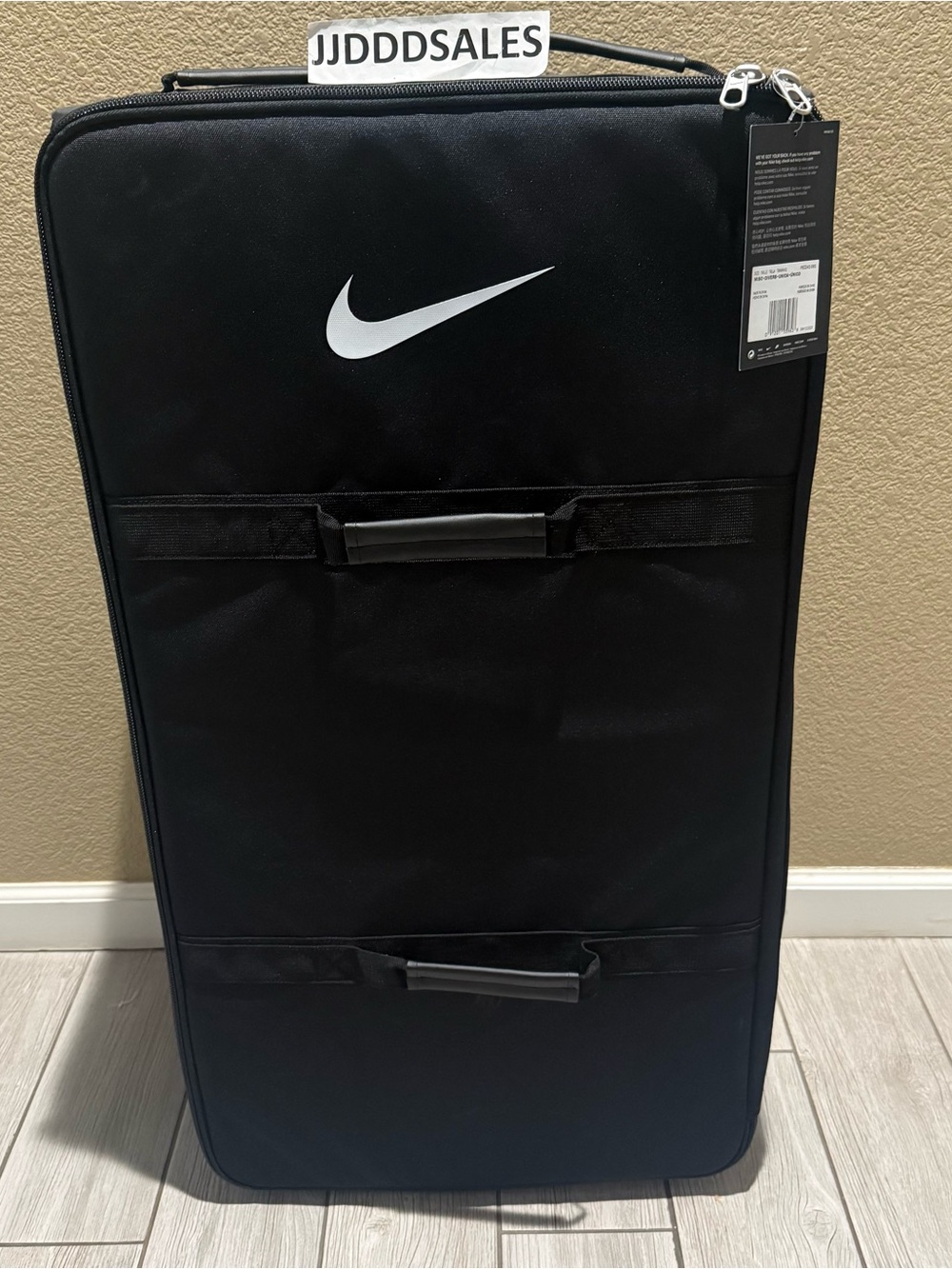 Nike FIFTYONE49 Black 35” Upright Wheeled Bag Cleats Roller Suitcase Luggage NWT